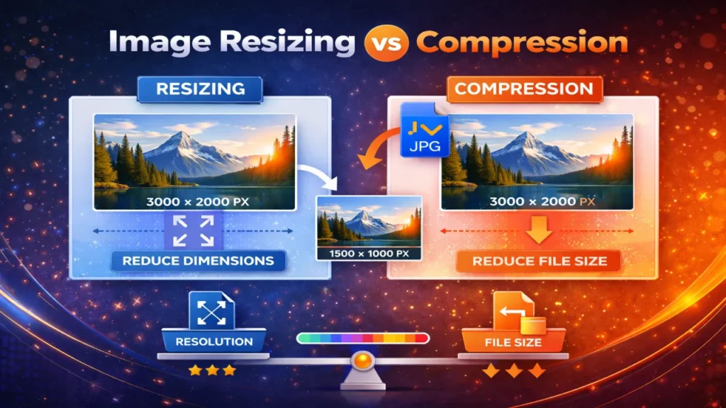 Image Resizing vs Compression: Key Differences & When to Use Each